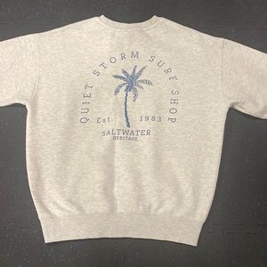 Oatmeal color Quiet storm surf shop sweatshirt